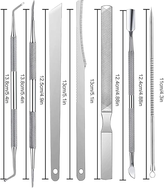11 Piece Set Ingrown Toenail Pedicure Tool Kit, Stainless Steel Nail Care - Image 6