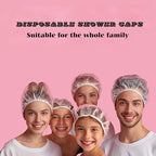 100PCS Disposable Shower Caps, Plastic Clear Hair Cap Large Thick Waterproof - Image 7