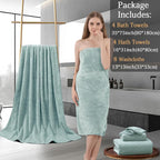 Ycosy 8-Piece Bath Towels Set, 2 Oversized Bath Sheet, 2 Hand Towels and 4 - Image 5