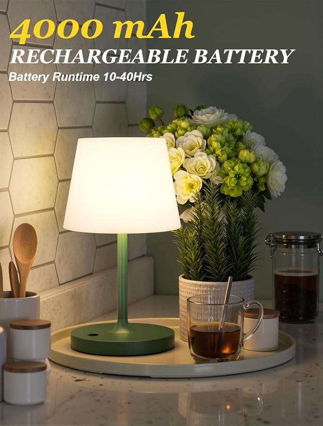 Kakanuo Green Cordless Shower Lamp Waterproof, Rechargeable Cordless Lamp - Image 3