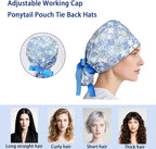 CEYAZYE 6 Pcs Satin Lined Scrub Caps Women Nurse, Surgical Hats - Image 3