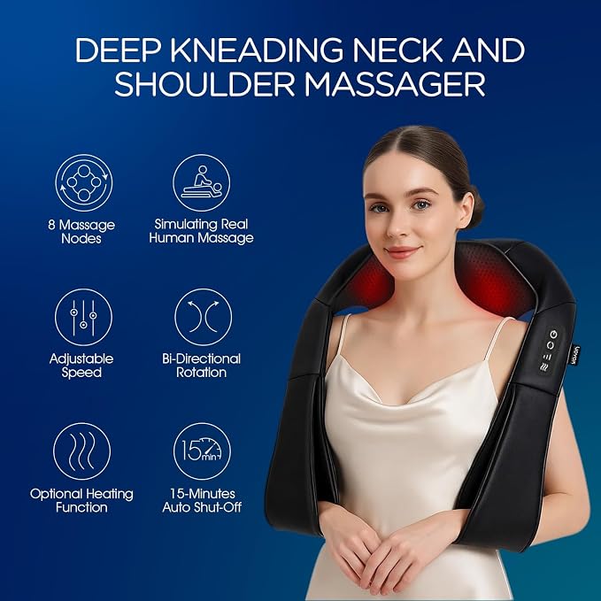 VOYOR-HEALTH Shiatsu Neck and Back Massager, Electric Deep Tissue 4D Kneading - Image 2
