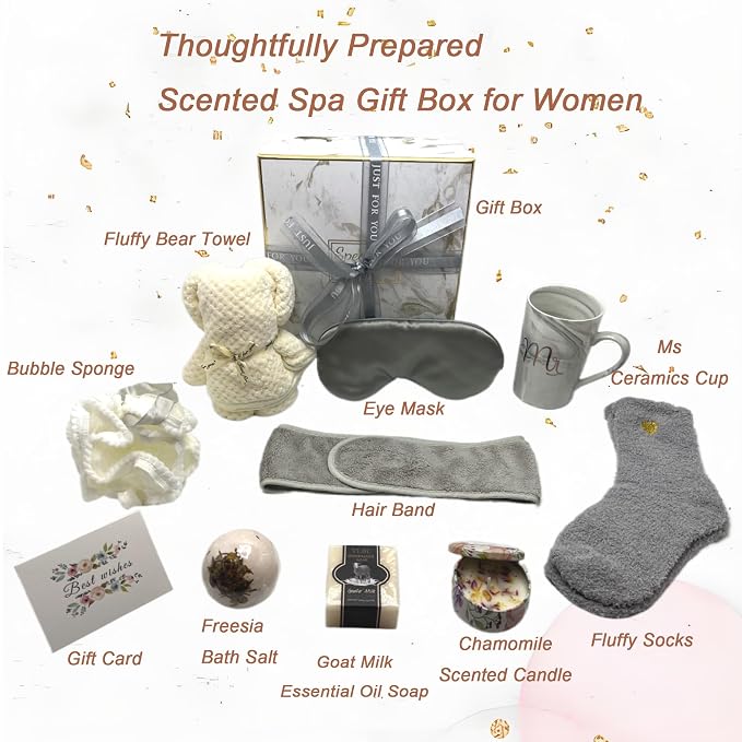 Spa Gift Baskets for Women, Luxury Self Care Gifts for Mom, Get Well Soon Gifts - Image 2