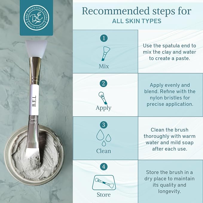Bare Essentials Living Clay Face Mask Brush Dual Soft Silicone Face Mask - Image 5