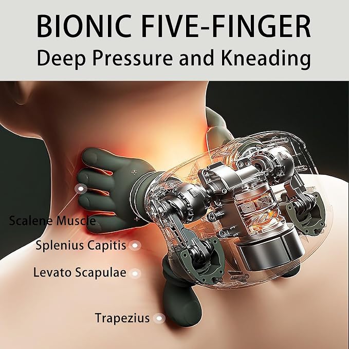 Bionic Heated Massager, Portable Shiatsu Neck and Back Massager, Electric Deep - Image 7