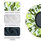 Satin Shower Cap, Three-Layer Terry Cloth Lined, - Image 3