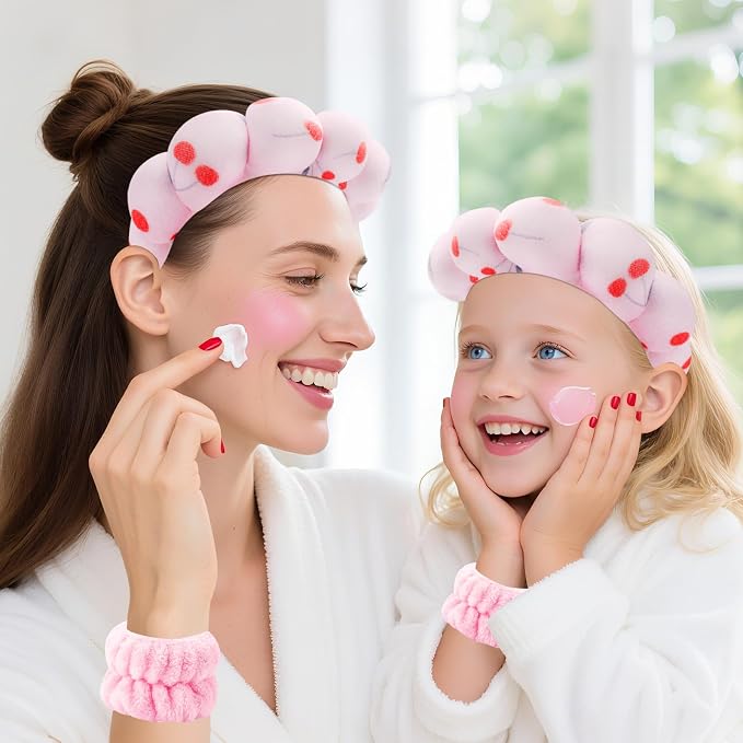 Zkptops Spa Headband for Washing Face Wristband Set Sponge Makeup Skincare - Image 7