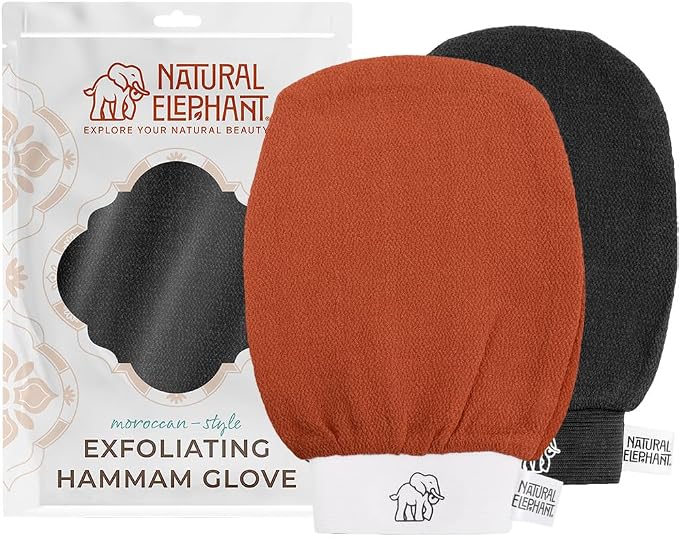 Natural Elephant Exfoliating Hammam Glove | Authentic Moroccan Kessa Body Scrub by NaturalElephant