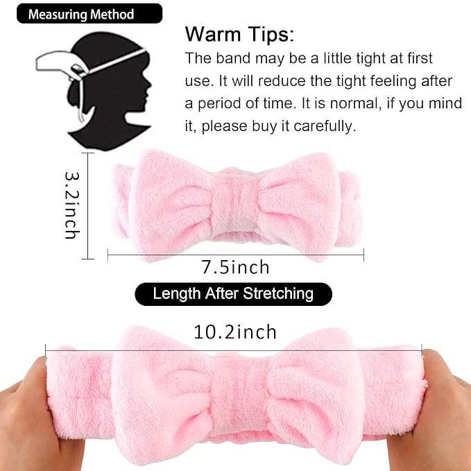 WHAVEL 6 Pack Pink Spa Headband - Image 5