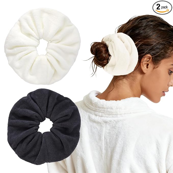 Wecoe Hair Towel Scrunchies 2pcs Soft Absorbent Large Microfiber Hair Drying by FashionAccessories