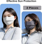 2Pcs UV Face Mask, Sun Masks for Women, Cooling Breathable Face Cover for - Image 2