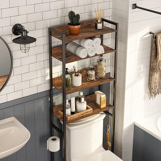MAHANCRIS Over The Toilet Storage Rack, 4 Tier Bathroom Organizer Over Toilet - Image 4
