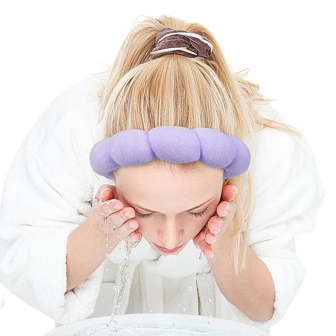 Zkptops Spa Headband for Washing Face Wristband Set Sponge Makeup Skincare - Image 9