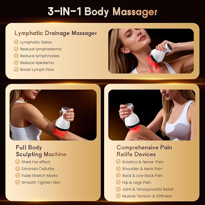 Lymphatic Drainage Massager & Anti Cellulite Massage Tool, Helps Reduce Stretch - Image 3