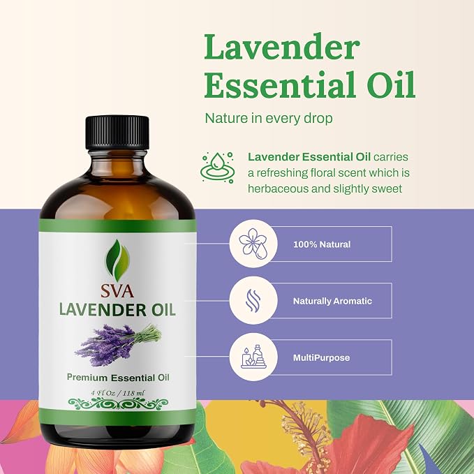 SVA Lavender Essential Oil – 4 Fl Oz – 100% Natural Lavender Oil - Image 2