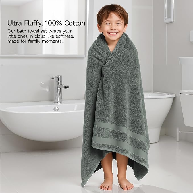 REDKISS 100% Cotton Bath Towels Set of 2, Extra Large Bath Sheets 35 X 70 Inches - Image 6