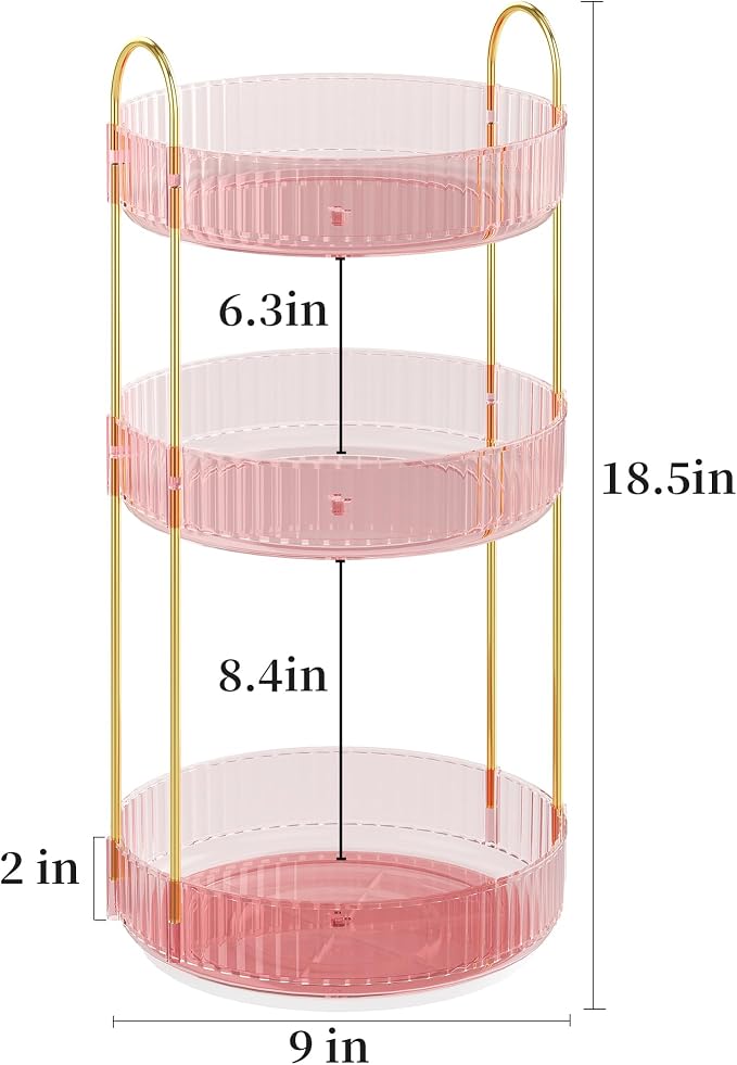 Rotating Makeup Organizer Countertop, Skincare Organizers, Spinning Perfume - Image 2