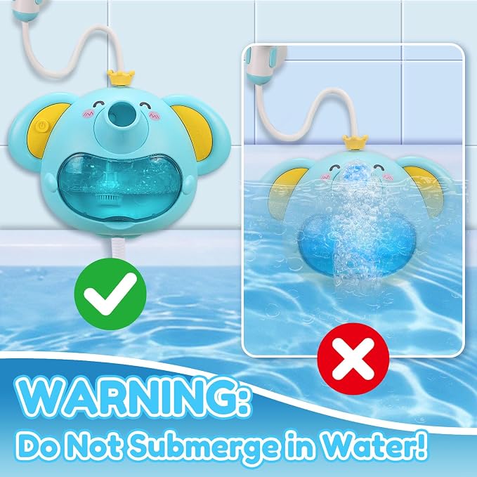 Bath Toys Light Up Elephant Baby Bubble Bath Toys 2 in 1Bath Bubble Machine - Image 7