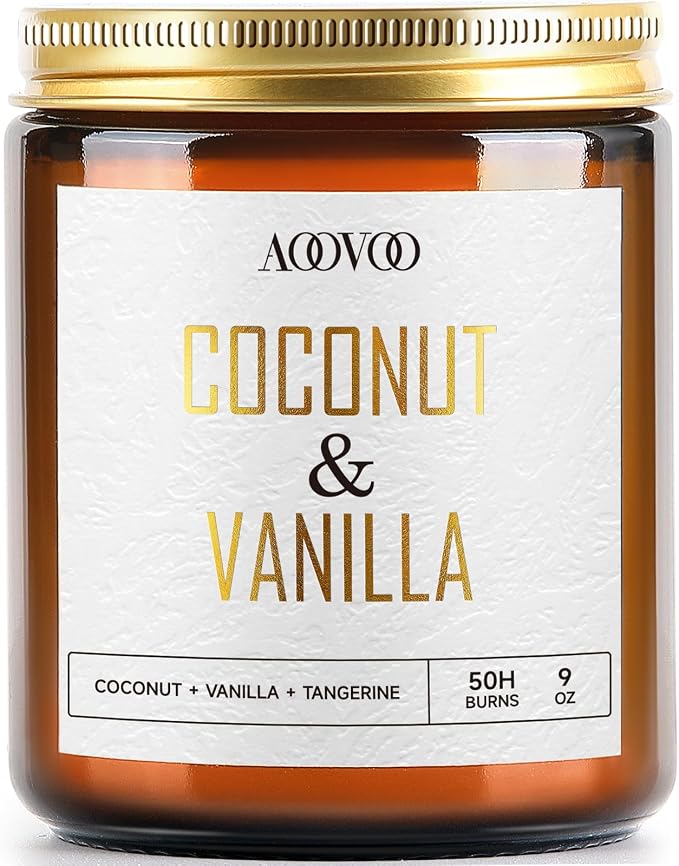 AOOVOO Coconut Vanilla Candles - 9 oz Scented Candles by AOOVOO