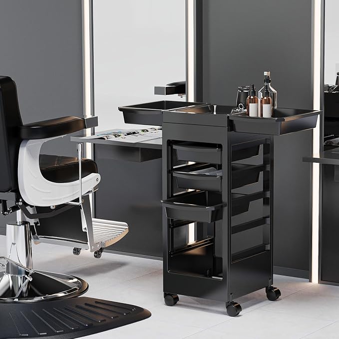OmySalon Salon Cart for Hair Stylist Black - Image 2