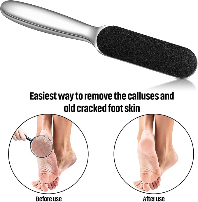 Mudder 2 Pieces Stainless Steel Pedicure Foot File Callus Remover Foot Scrubber - Image 6