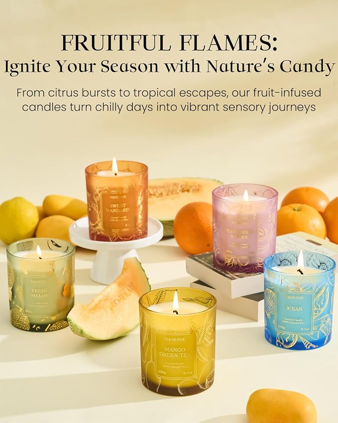M&SENSE Sweet Mandarian Scented Vegan Soy Candles, No Toxin Refreshing Fragrance - Image 8