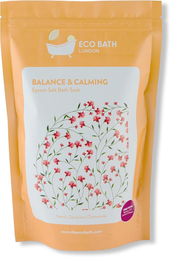 Eco Bath London Balance and Calming Epsom Salt Bath Soak – Pouch 2.2 LB | Made by EcoBathLondon