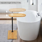 Bamboo Bathtub Tray Table with Adjustable Height, Enhanced Stability, - Image 6