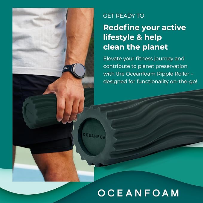 Oceanfoam Ripple Travel Foam Roller Firm Mini Foam Roller - Image 3