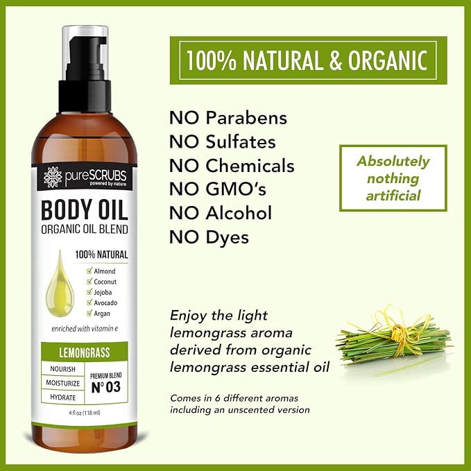 pureSCRUBS Ultra Moisturizing Lemongrass Body Oil Spray - Image 5