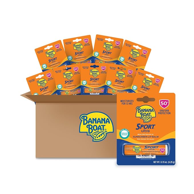Banana Boat Sport Ultra Sunscreen Lip Balm, Broad Spectrum SPF 50+, 0.15 Ounce by BANANABOAT
