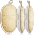 3 Packs Exfoliating Loofah Sponge Pads, Large 5”x 7”-100% Natural Luffa and by Sysmie