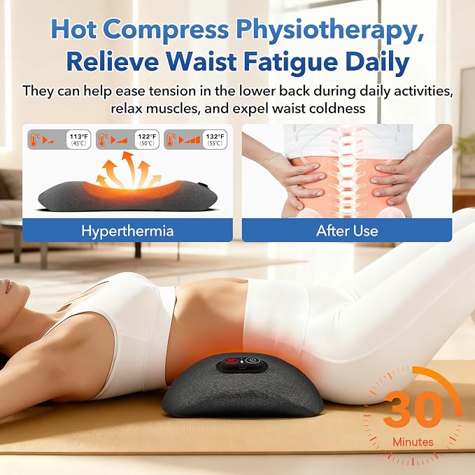 3-in-1 Rechargeable Heated Back Massager, Mothers Day Pillow Gifts - Image 5