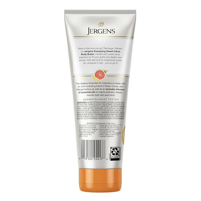 Jergens Sweet Citrus Body Butter, Hand and Body Lotion, Moisturizer - Image 8