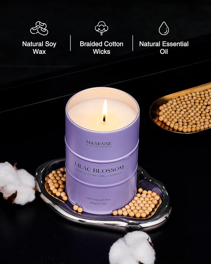 M&SENSE Lilac Blossom Soy Candles - Image 4