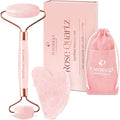 PLANTIFIQUE Face Roller and Gua Sha Rose Quartz Certified | Gifts | Guasha Tool by Plantifique