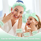 Zkptops 6Pcs Spa Headband for Washing Face Wristbands Set Women Bubble Makeup - Image 2