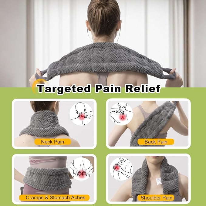 UNCN Long Wide Heating Pad for Neck and Shoulders Back 33x5.9 Microwavable - Image 3