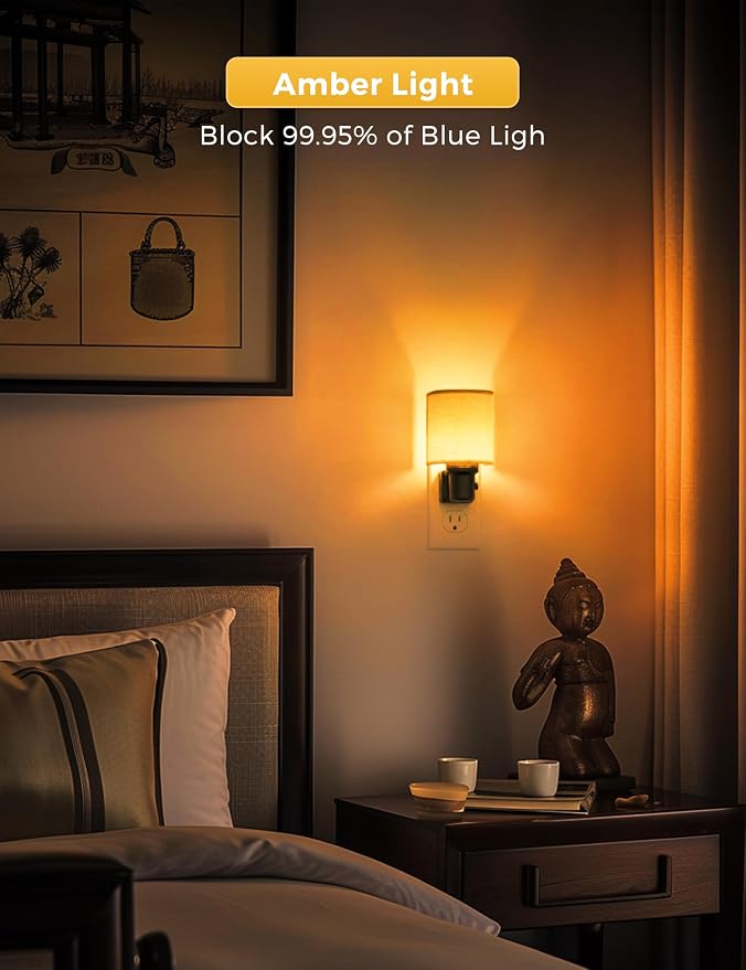 L LOHAS LED Amber Night Lights Plug into Wall, Plug in Night Light Dimmable - Image 4