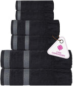 CASA COPENHAGEN Solitaire 6Pcs 100% Egyptian Cotton Large Designer Towels Gift by CASACOPENHAGEN