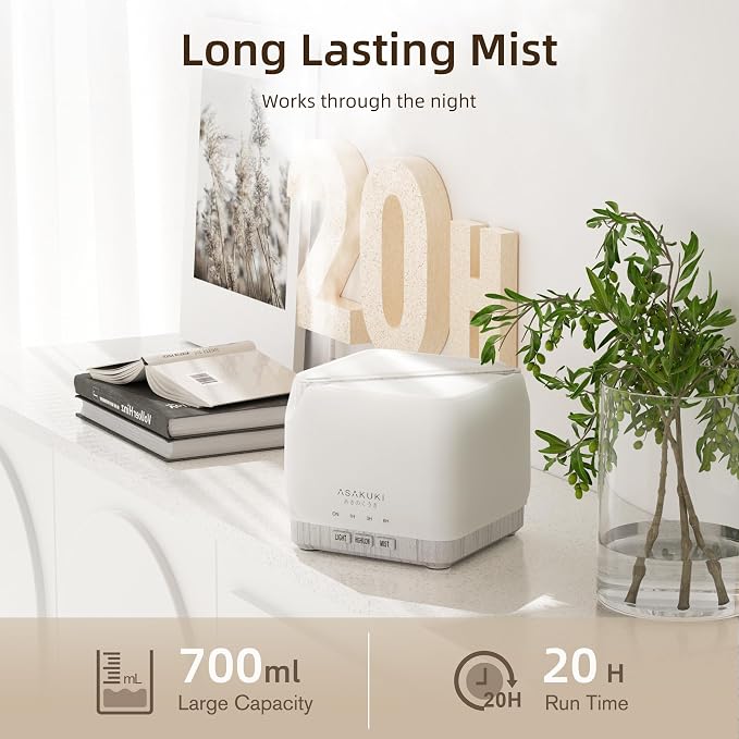 ASAKUKI Essential Oil Diffuser for Home, Large 700 ml Humidifier - Image 2