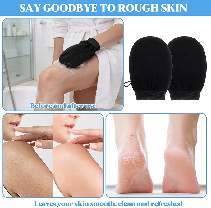 24 Pcs Black Exfoliating Gloves Bulk, Deep Exfoliating Glove - Image 4