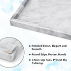 Real Natural Marble Tray for Bathroom, Kitchen and Desktop, Rectangle Genuine - Image 3