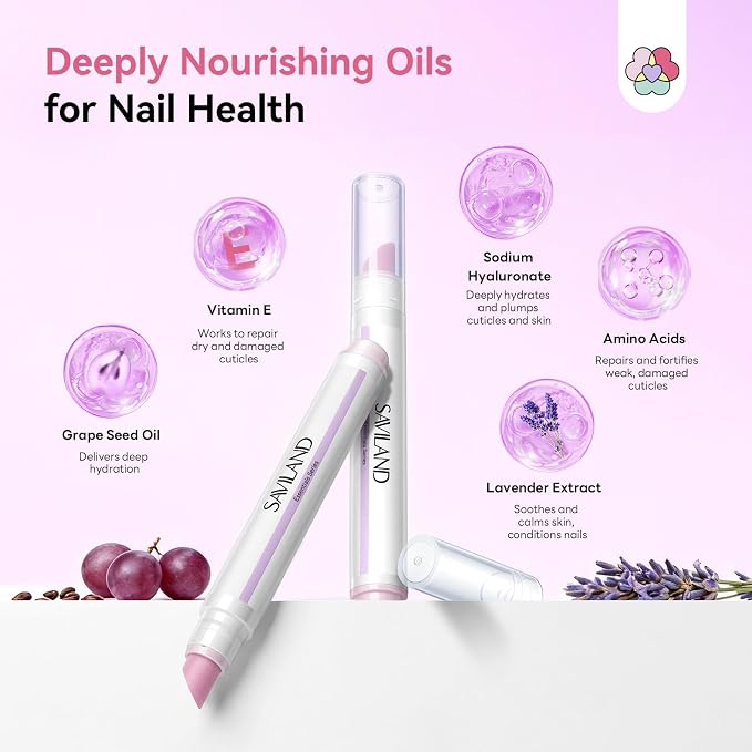 SAVILAND Cuticle Remover Pen: Ceramic Cuticle Pusher & Oil Pen 4.5ml Nail - Image 4
