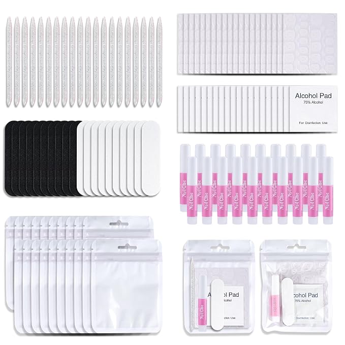 Press On Nail Tool Kit with Everything, Bebbtiy Nail Prep Tool Disposable by Unknown