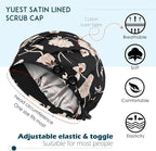 2 Pack Satin Lined Bouffant Scrub Caps - Image 2