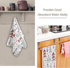 Red Green Grey Christmas Xmas Tree Hand Towels - Image 6