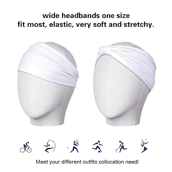 2 Pack White Wide Headbands for Women - Image 7