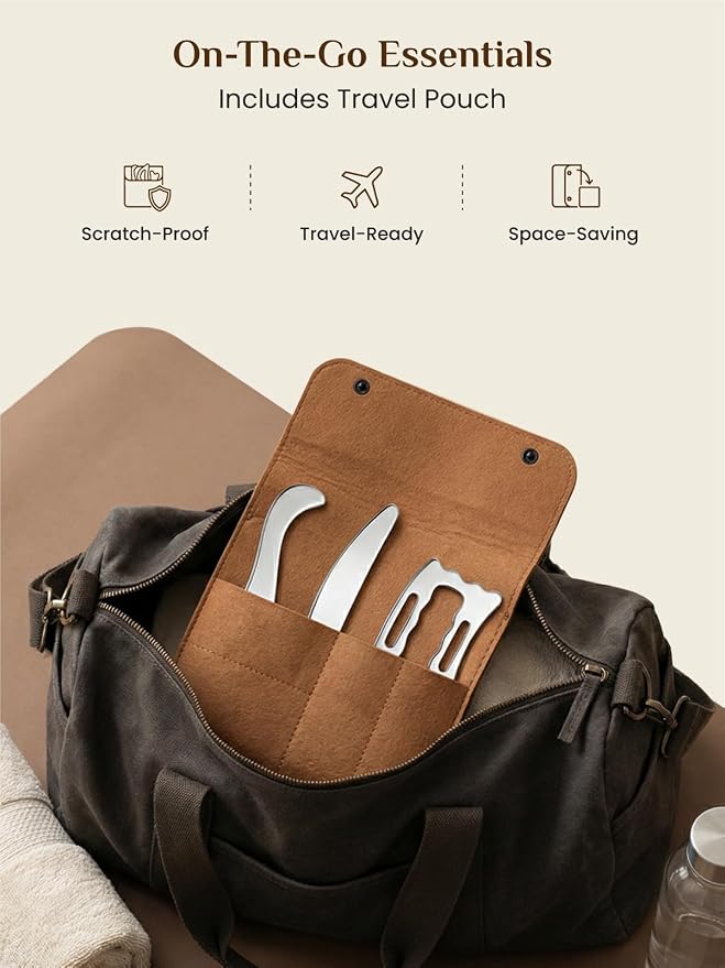 Rena Chris Muscle Scraper Tool Set, Stainless Steel Body Gua Sha - Image 6