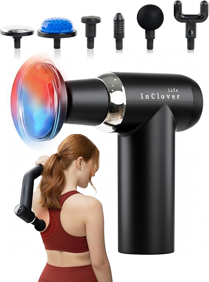 Massage Gun with Detachable Extension Handle by InClover